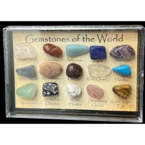 Gemstones From The Worlds Continents Rock Stone Collection Polished Box Set 15 P